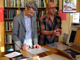 The Laundry Room signing at Marcus Campbell Art Books: Michael Marriott and Eduardo Padilha